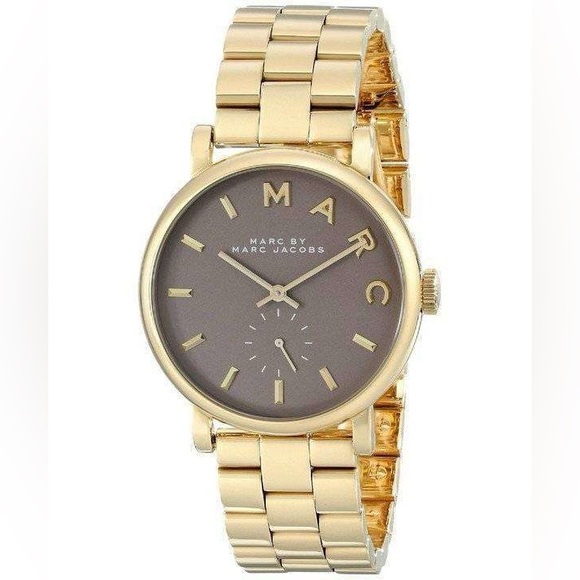 Marc By Marc Jacobs Baker Quartz Grey Dial Gold Plated...